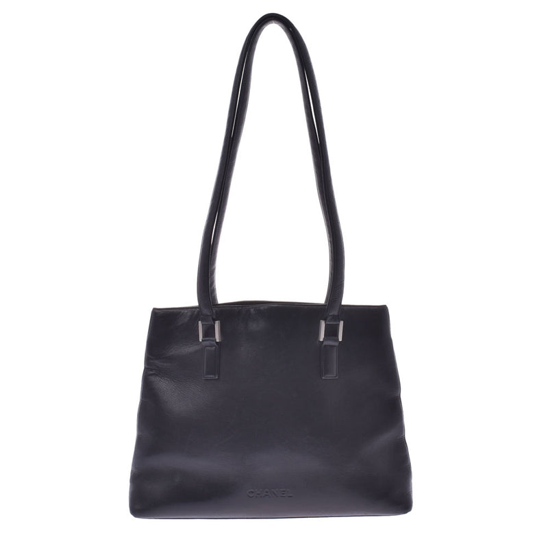 Chanel long shoulder type Black Womens calf Tote B