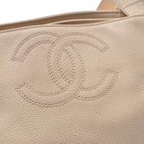 CHANEL Ivory Ladies Caviar Skin Tote Bag B Rank Used Ginzo