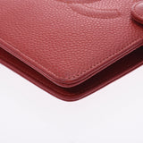 CHANEL シャネル 手帳カバー 赤 レディース キャビアスキン 手帳カバー ABランク 中古 銀蔵