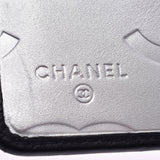 CHANEL CHANEL Cambon Line Black/Silver Women's Lambskin Bi-fold Wallet B-Rank Used Ginzo