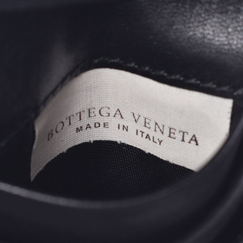 BOTTEGAVENETA ボッテガヴェネタ イントレチャート 二ツ折長財布 アウトレット 黒 ユニセックス カーフ 長財布 Bランク 中古 銀蔵