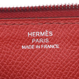 HERMES Hermes Azap Long Rouge Ash □ L engraved (around 2008) Ladies Vaux Epson wallet B rank used Ginzo
