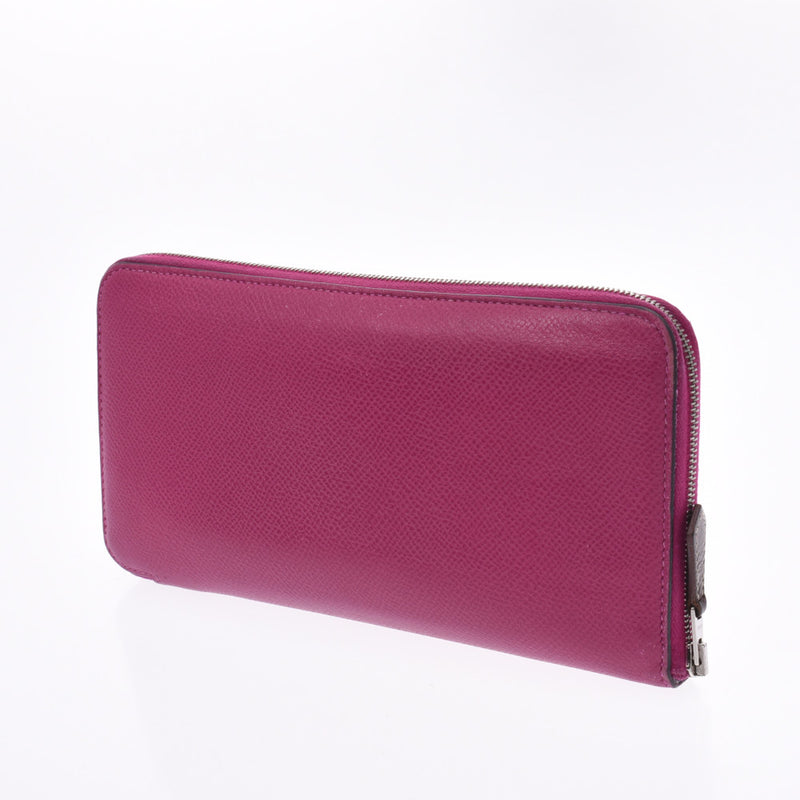 HERMES Hermes Azap Long Silk in Rose Purple C Engraved (Around 2018) Ladies Vaux Epson Long Wallet B Rank Used Ginzo