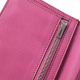 HERMES Hermes, Beansufre, Fussa Pink, Silver Golden Lim (around 2008) Ladies Austrich, Long Purse C-Rank, used silver warehouses