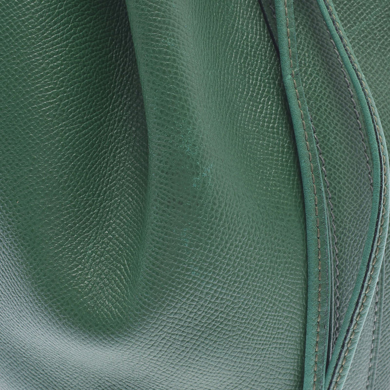 HERMES Market Green Gold Fittings W Engraved (c. 1993) Women's Kushbel Shoulder Bag B Rank Used Ginzo