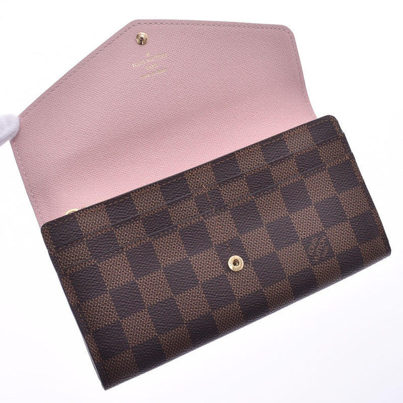 LOUIS VUITTON Louis Vuitton Monogram Portofeuil Sarah Rose Ballerine N60114 Unisex Monogram Canvas Long Wallet A Rank Used Ginzo