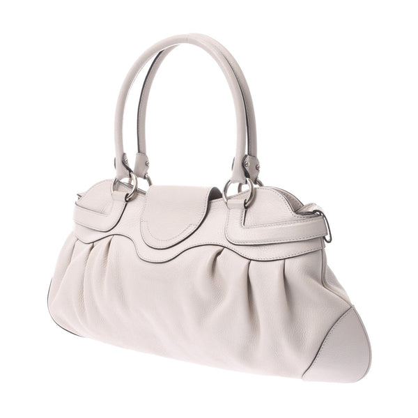 Salvatore Ferragamo Ferragamo Ivory Ladies Calf Handbag A Rank Used Ginzo