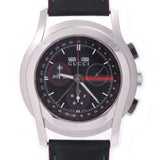 GUCCI Gucci 5500 Chronograph Mens' s, leather, leather, leather, black, black, AB, used, AB, rank, silver.