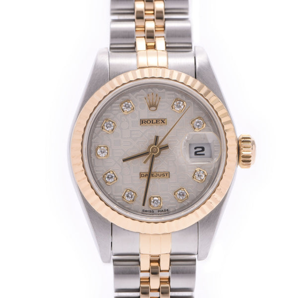 ROLEX Rolex Datejust 10P Diamond Horicon 69173G Ladies YG/SS Watch Automatic Silver Engraved Computer Dial A Rank Used Ginzo