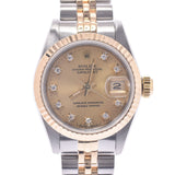 ROLEX Rolex Datejust 10P Diamond 69173G Ladies YG/SS Watch Automatic Champagne Dial AB Rank Used Ginzo