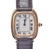 Cartier Cartier Antique Women's YG / Leather Watch Hand-rolled White Flight AB Rank Used Silgrin