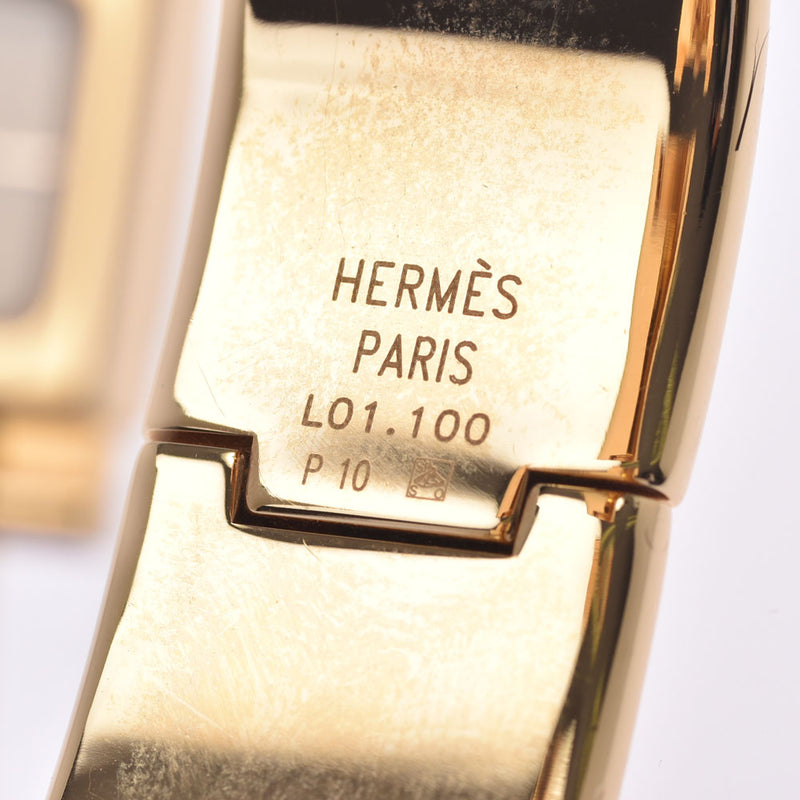HERMES Hermes Location LO1.201 Ladies GP/Cloisonn treasure Watch Quartz Gold Tapestry Dial AB Rank Used Ginzo