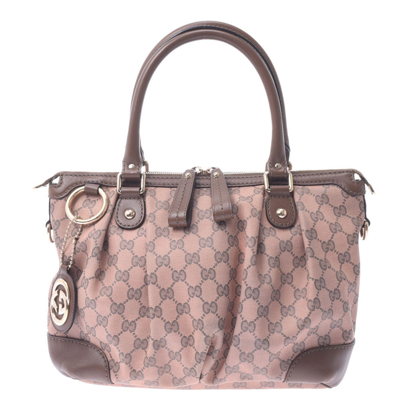 GUCCI Gucci GG canvas Sookie 2WAY bag Pink Pink Pink/Beige 247902 Ladies Canvas/Carf handbags B-rank used ginzo