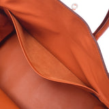 HERMES爱马仕Burkin 40橙色银色金属配件□D刻花（约2000年）男女皆宜的Taurillon Clemence手袋A级二手Ginzo