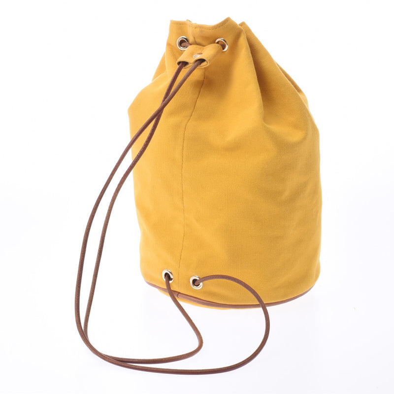 HERMES, Hermes, Else, Mammil, yellow, yellow, yellow, canvas, shoulder bag, B-rank, used silver storehouse.