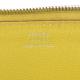 HERMES Hermes Evelyn Long Wallet Lime Silver Metal Fittings □ O Engraved (Around 2011) Unisex Goat Long Wallet B Rank Used Ginzo