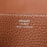 HERMES エルメス ドゴンロング ゴールド シルバー金具 C刻印(2018年頃)  ユニセックス トゴ 長財布 Bランク 中古 銀蔵