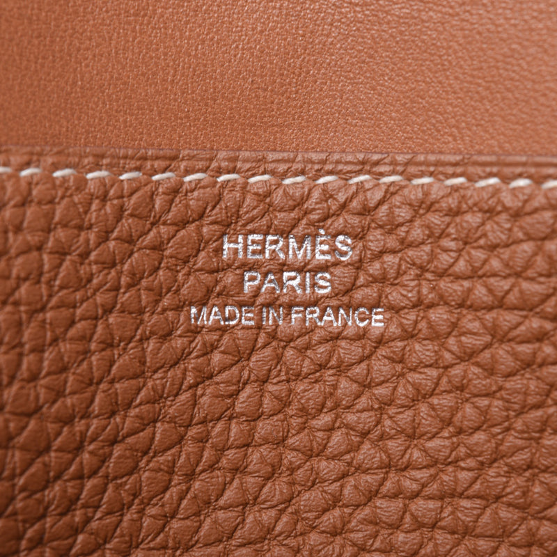 HERMES エルメス ドゴンロング ゴールド シルバー金具 C刻印(2018年頃)  ユニセックス トゴ 長財布 Bランク 中古 銀蔵