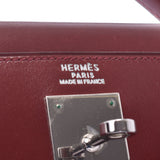 HERMES エルメス ケリー 32 外縫い 2WAYバッグ ルージュアッシュ シルバー金具 □D刻印(2000年頃) レディース BOXカーフ ハンドバッグ ABランク 中古 銀蔵