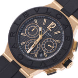 BVLGARI Bulgari Deer Gono Chronograph DG42GVCH Men's YG / Rubber Watch Automatic Black Table AB Rank Used Silgrin