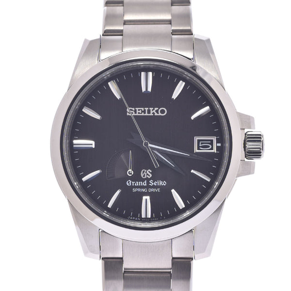 SEIKO Seiko Grand Seiko Power Reserve SBGA081/9R65-0BG0 Men's Titanium Watch Spring Drive Black Dial A Rank Used Ginzo