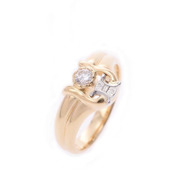 CELINE Celine Macadam Diamond 0.10CT 12 Ladies PT900 / K18YG Ring / Ring A-Rank Used Silgrin
