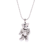 Other bear motifs, ladies' K18WG/diag/sapphire necklace A rank, used silver jar