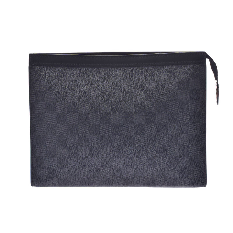 LOUIS VUITTON Louis Vuitton Damier Graffit Pochette Voyage MM Black / Gray N41696 Men's Damier Graffit Canvas Clutch Bag A Rank Used Ginzo