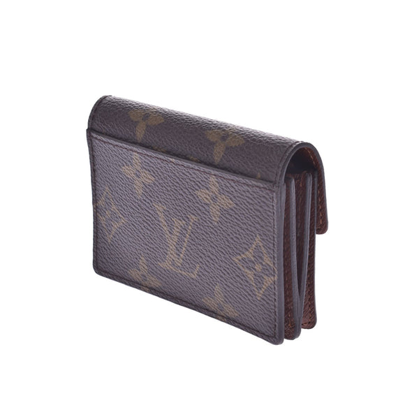 LOUIS VUITTON Monogram Portomonet手风琴棕色M58007中性Monogram帆布硬币盒A级二手Ginzo