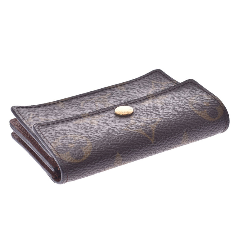 LOUIS VUITTON Monogram Portomonet手风琴棕色M58007中性Monogram帆布硬币盒A级二手Ginzo