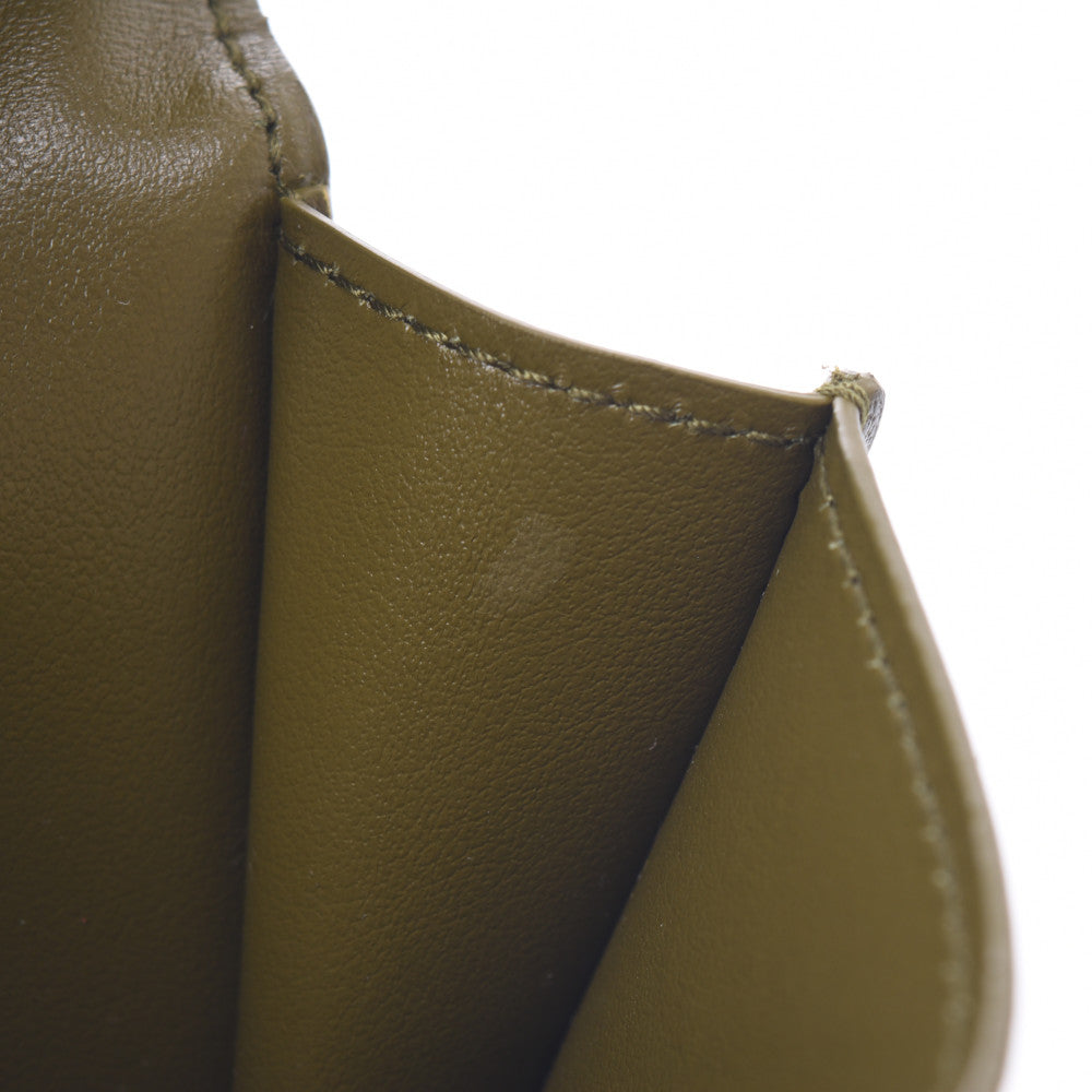 ボッテガヴェネタイントレチャート 名刺入れ 現行 カーキ ユニ