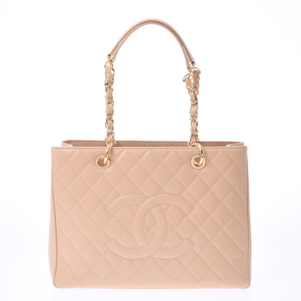 Chanel Maestro GST chain Tote Beige gold plated caviar skin Tote Bag