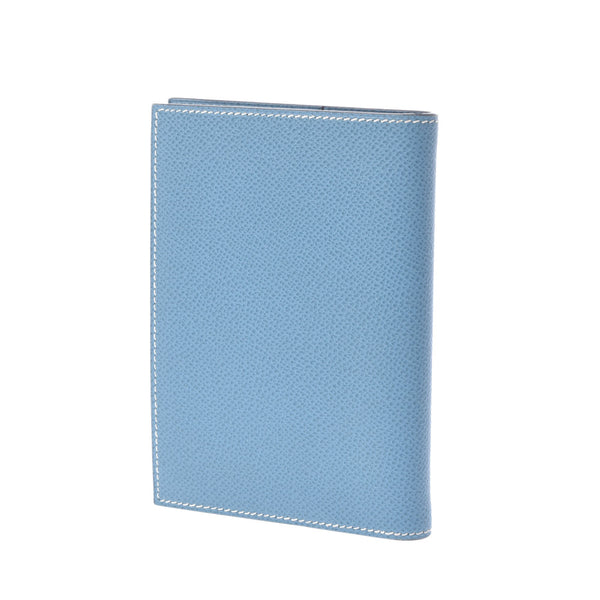 HERMES Hermes agenda blue jean silver metal fittings □G engraved(circa 2003) unisex Kush Bell notebook cover a rank used silver