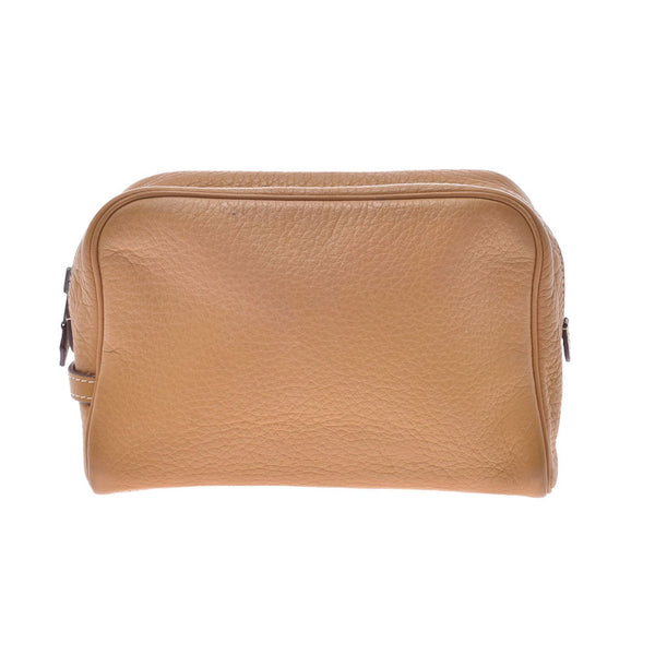 HERMES Hermes Victoria Pouch Natural Sable □ L Engraved (around 2008) Unisex Taurillon Clemence Pouch B Rank Used Ginzo