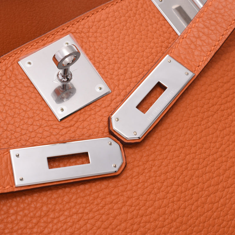 HERMES Hermes Gypsierre 28 Orange Silver Golden Combine R (circa 2014) Unisex Trillon Clement Shoulder Bag A Rank used silverware