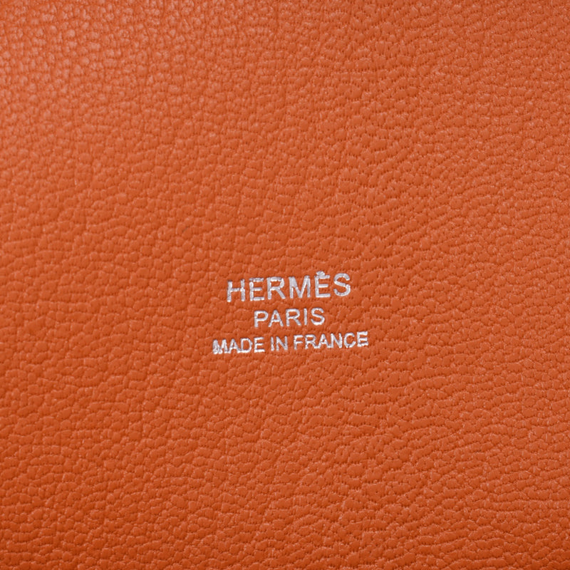 HERMES Hermes Gypsierre 28 Orange Silver Golden Combine R (circa 2014) Unisex Trillon Clement Shoulder Bag A Rank used silverware
