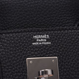 Hermes Birkin bag 30 black silver Plaid Tote Bag