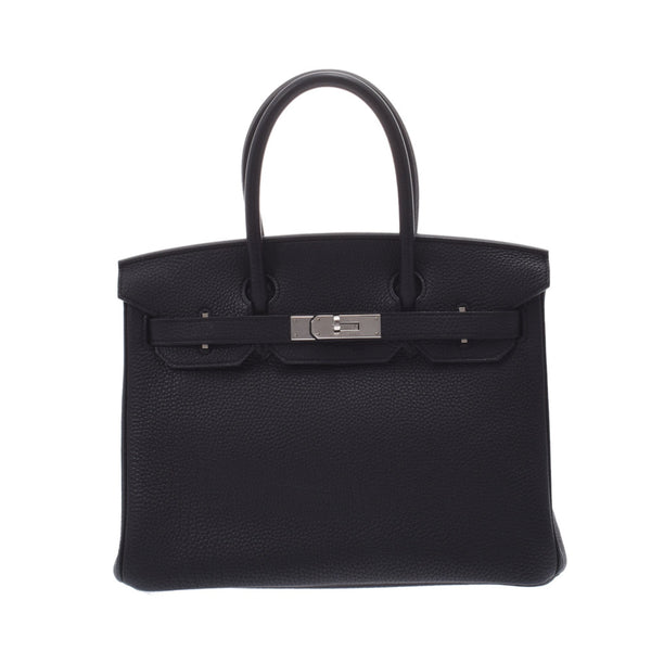 Hermes Birkin bag 30 black silver Plaid Tote Bag