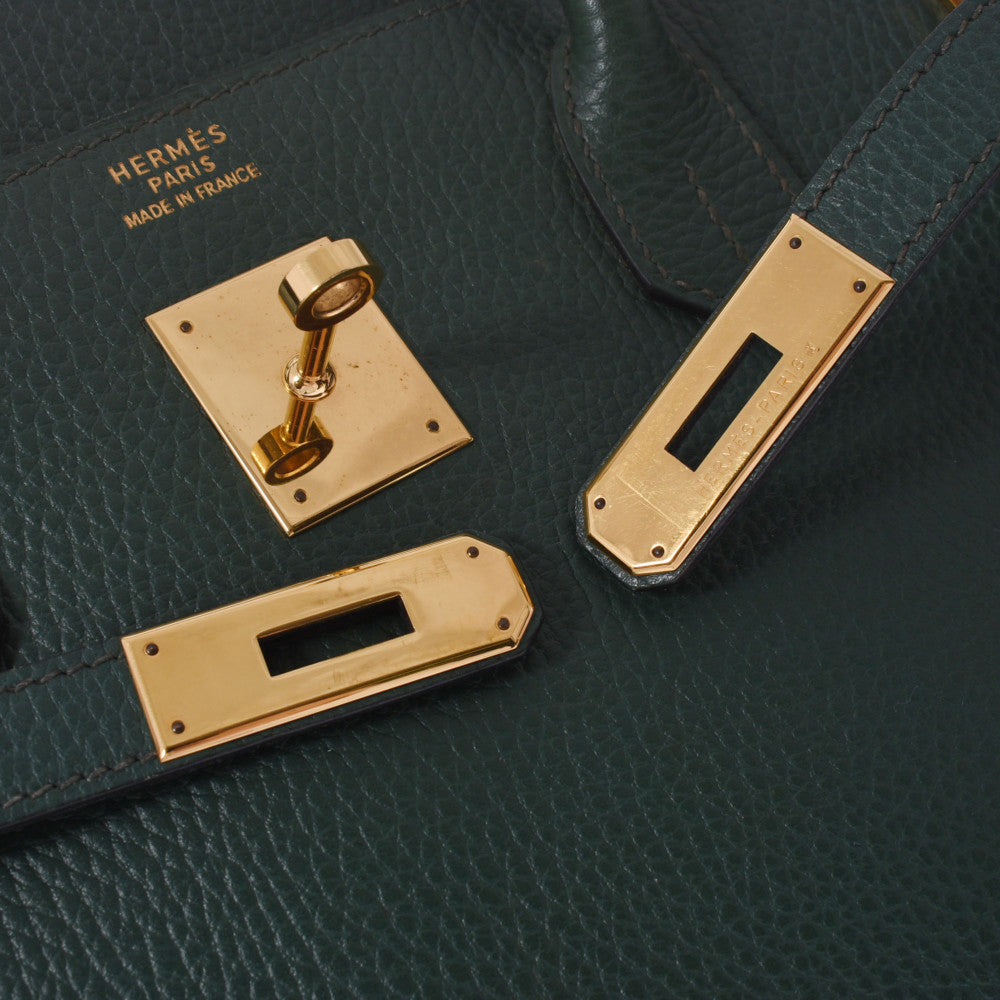 エルメス40 14139 緑 ゴールド金具 □A刻印(1997年頃)刻印 ユニ
