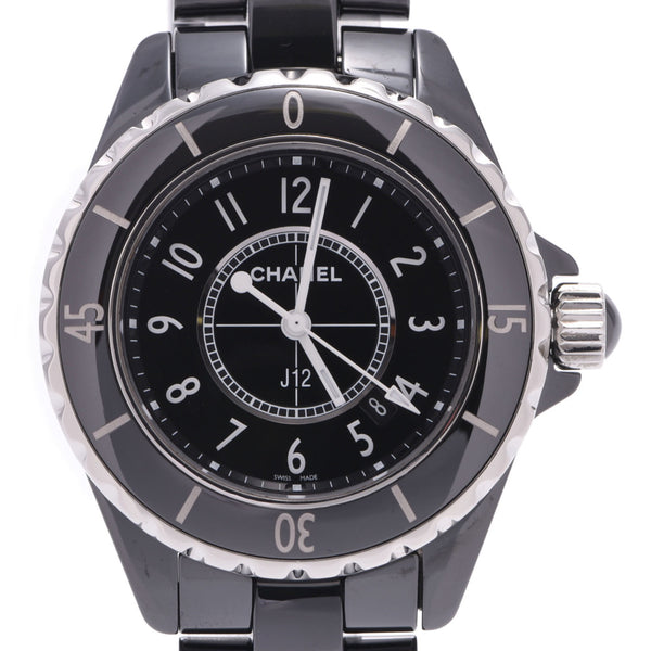 CHANEL Chanel J12 33mm Boys Black Ceramic/SS Watch Quartz Black Dial A Rank Used Ginzo