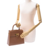 Salvatore Ferragamo Ferragamo Gantini 2way Bag Beige Gold Bracket Women's Curf Handbag B Rank Used Silgrin