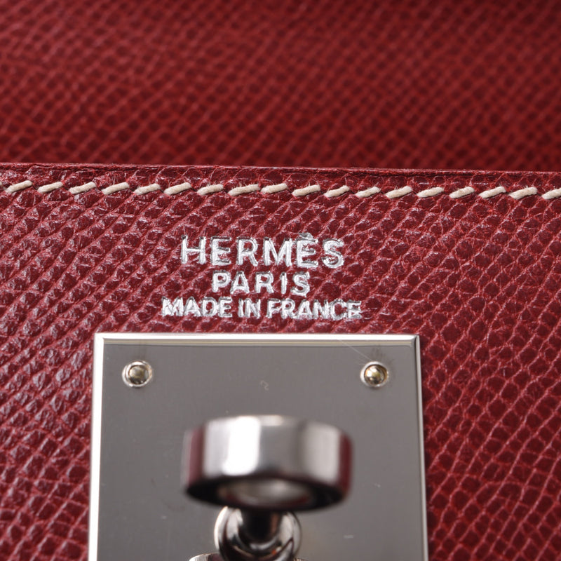 HERMES エルメス ケリー 32 外縫い 2WAYバッグ ルージュアッシュ ゴールド金具 □F刻印(2002年頃) レディース リセ ハンドバッグ Bランク 中古 銀蔵