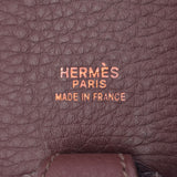 HERMES Hermes城际虚荣袋象牙/黑暗布朗C印记(1999年左右)女士,Twarlash /皮革手袋B Ranks,使用银器。