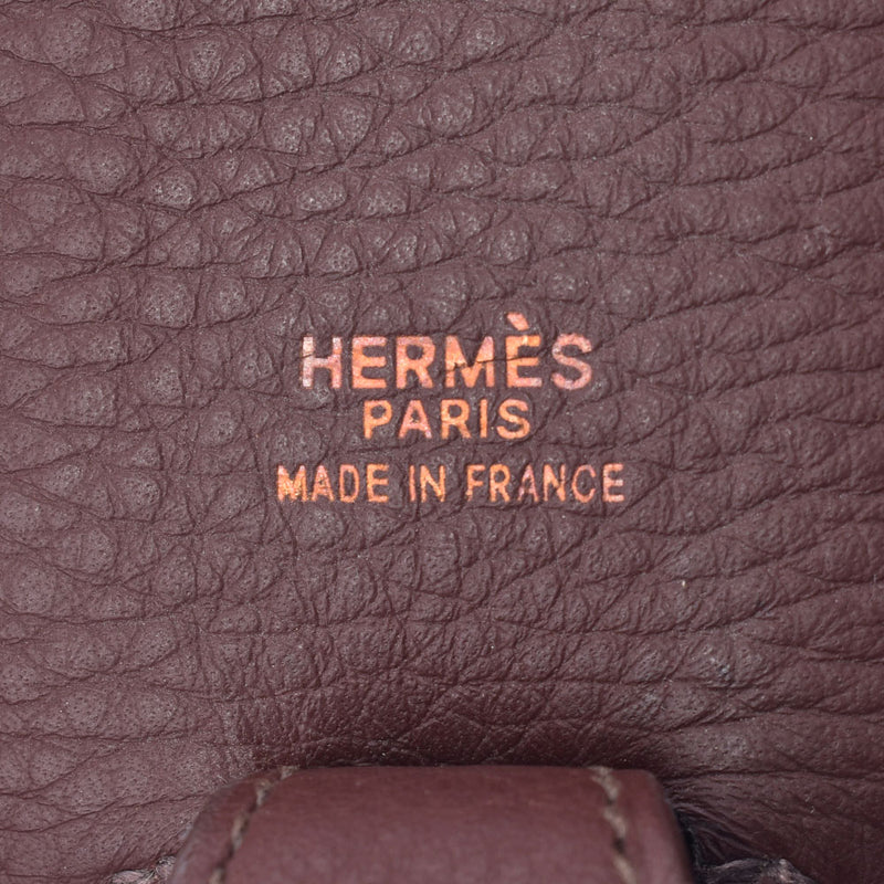 HERMES Hermes城际虚荣袋象牙/黑暗布朗C印记(1999年左右)女士,Twarlash /皮革手袋B Ranks,使用银器。