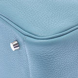 HERMES Hermes Lindy 26 2WAY bag blue sun seal silver metal fittings T engraved (around 2015) Ladies Taurillon Clemence shoulder bag A rank used Ginzo