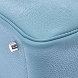 HERMES Hermes Lindy 26 2WAY bag blue sun seal silver metal fittings T engraved (around 2015) Ladies Taurillon Clemence shoulder bag A rank used Ginzo