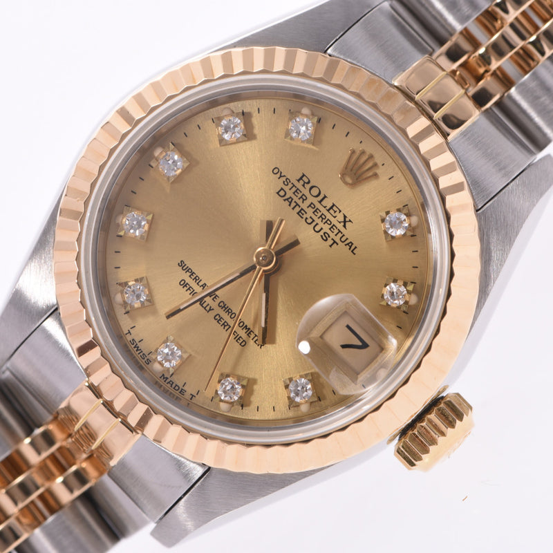 ROLEX ロレックス デイトジャスト 10Pダイヤ  69173G レディース YG/SS 腕時計 自動巻き シャンパン文字盤 Aランク 中古 銀蔵