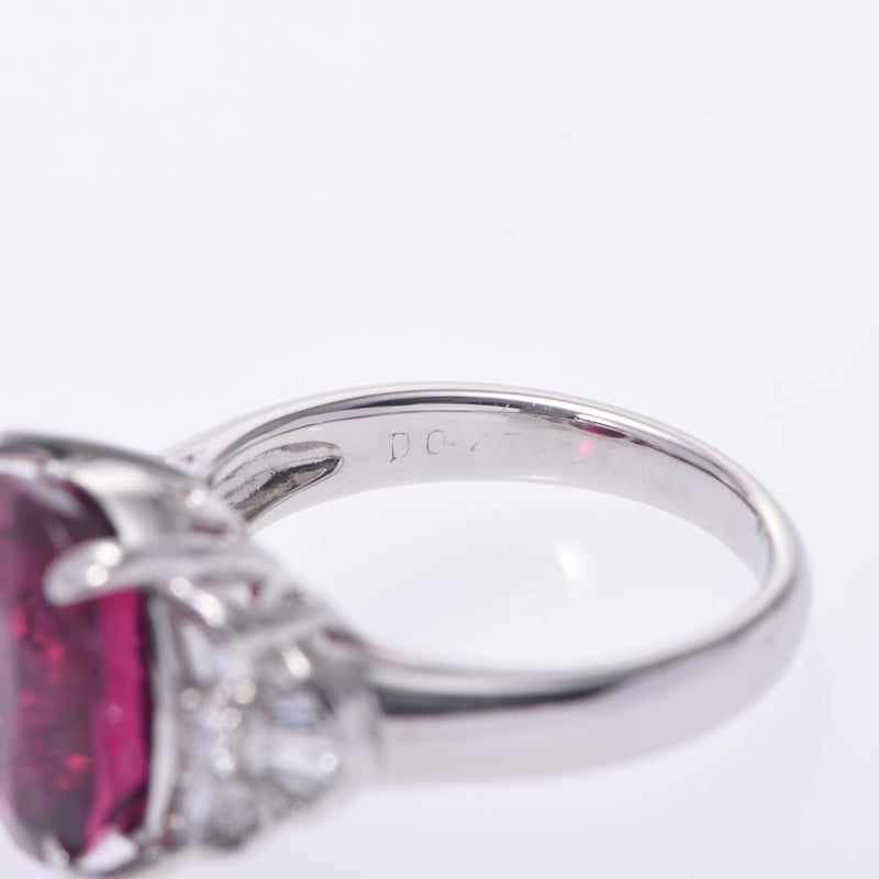 [Summer Selection Recommended] Other Tourmaline / Diamond No. 13 Ladies PT900 Platinum Ring / Ring A Rank Used Silgrin