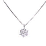 Other One-grain Diamond 0.303ct G-Si2-EX Ladies PT900 / PT850 Necklace A-Rank Used Sinkjo