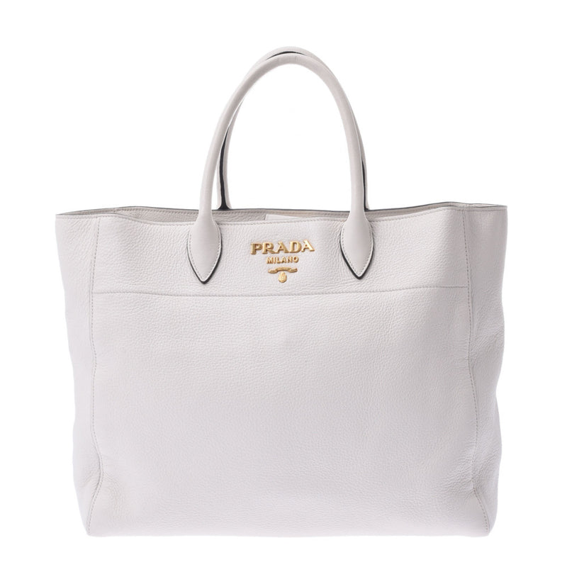 【Financial sales sale】 Prada Prada Tote Bag White 1BG041 Women's Curf 2way Bag A rank used sinkjo